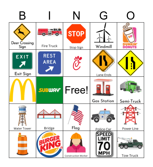 TRAVEL BINGO Card