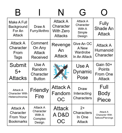 ArtFight Bingo Card