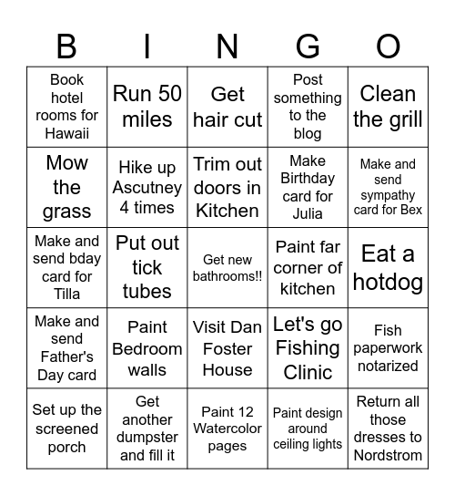 June Bingo Card