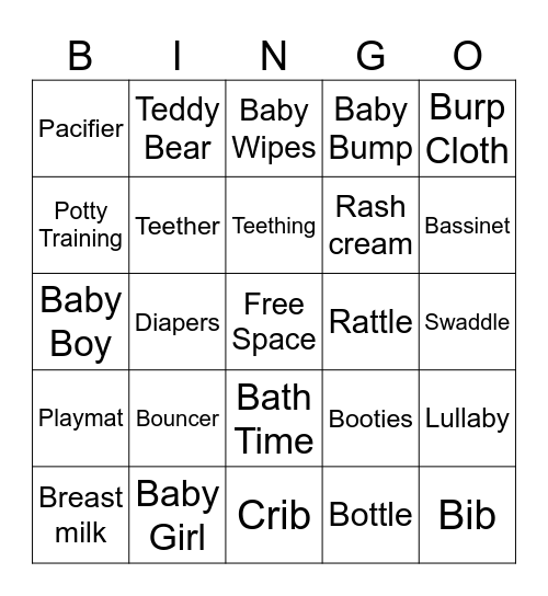 All Things Baby! Bingo Card