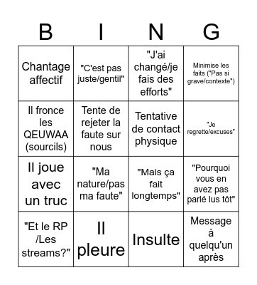 Bingo du V Bingo Card