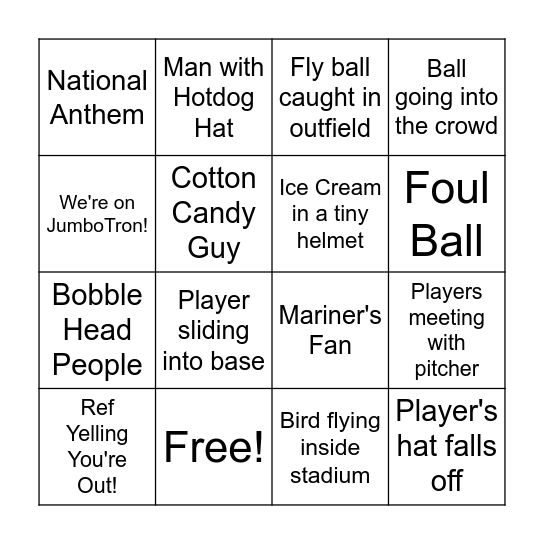 Palomino At The Ball Game! Bingo Card