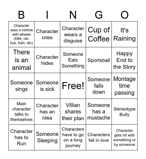 Last Day Movie Bingo Card