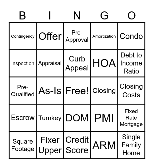 Ready! Set! Buy! BINGO Card