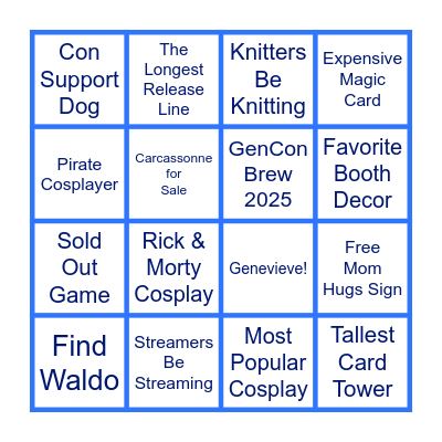 GenCon 2025 Bingo Card