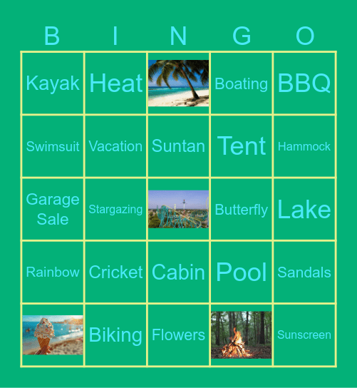Summer Bingo Card