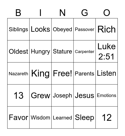Wonder Bingo Card