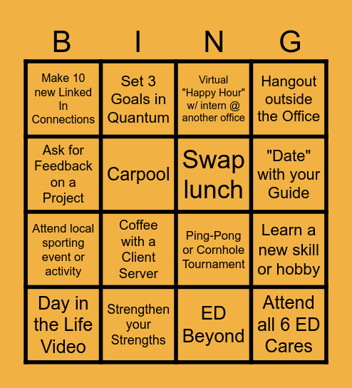 Elliott Davi Bingo Card