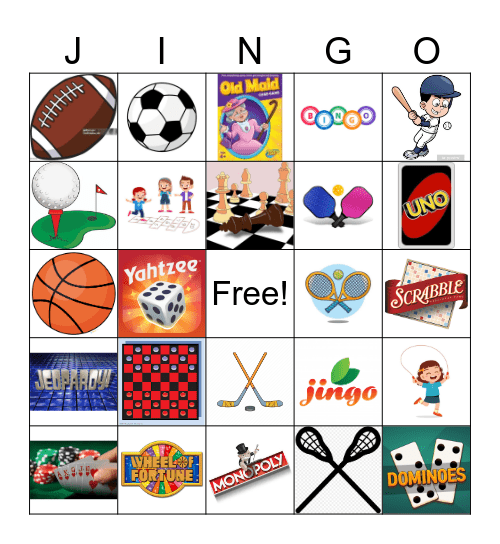 Games Match-Up Bingo Card