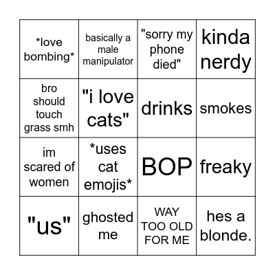 guys ive texted bingo Card