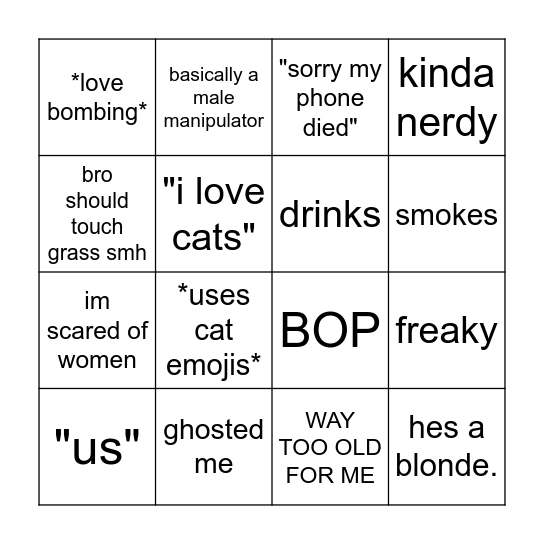 guys ive texted bingo Card