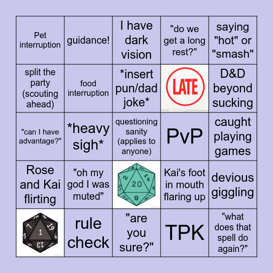 Vik's D&D bingo Card