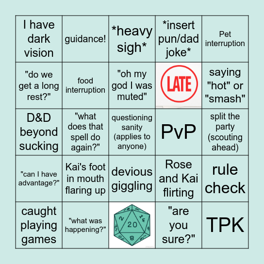 Vik's D&D bingo Card