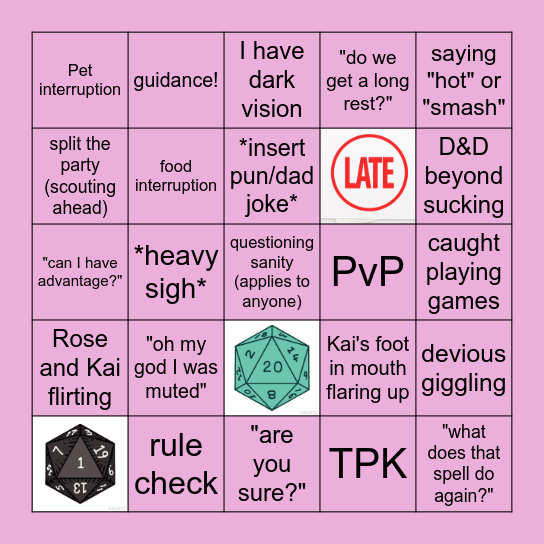 Vik's D&D bingo Card