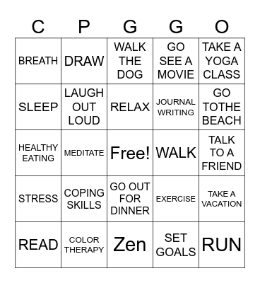CPG Bingo Card