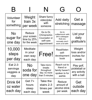 SFS Summer Bingo Challenge Bingo Card