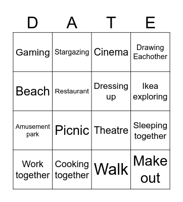 Dates Bingo Card