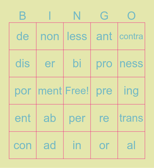 Beginnings & Endings! :D Bingo Card
