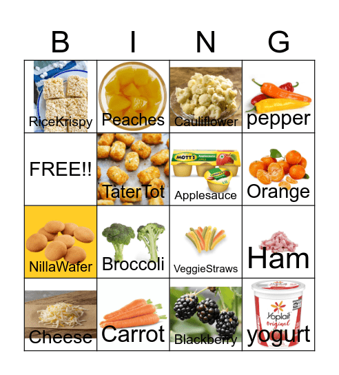 Food therapy bingo Card