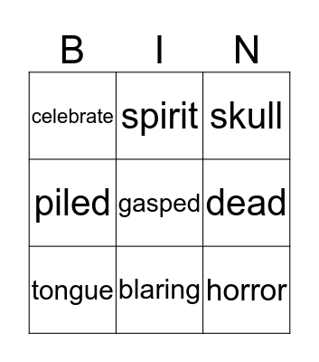 Day of the Dead Bingo Card