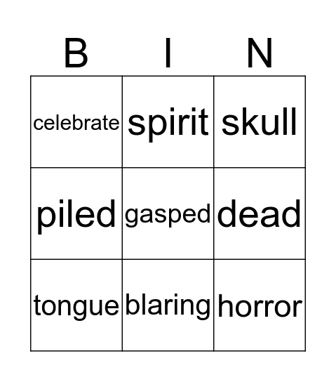 Day of the Dead Bingo Card