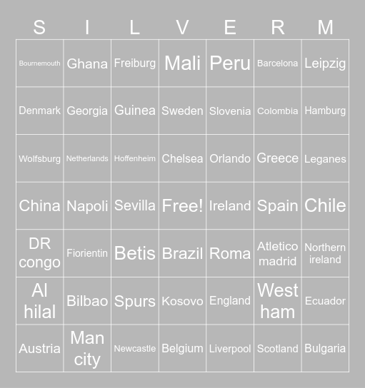 Madfut silver pack opening Bingo Card