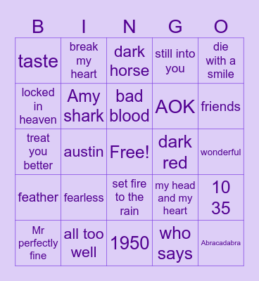 B-DAY BINGO!! Bingo Card