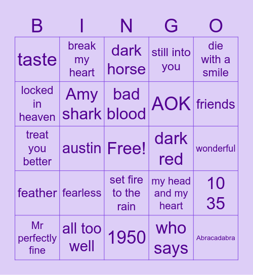 B-DAY BINGO!! Bingo Card
