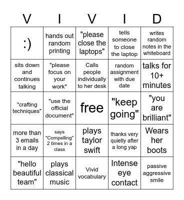 Super top secret bingo Card
