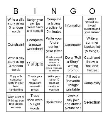 AI Bingo Card