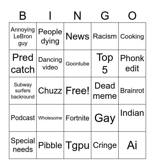 Insta bingo Card