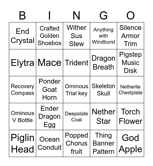 Lockout Bingo Card