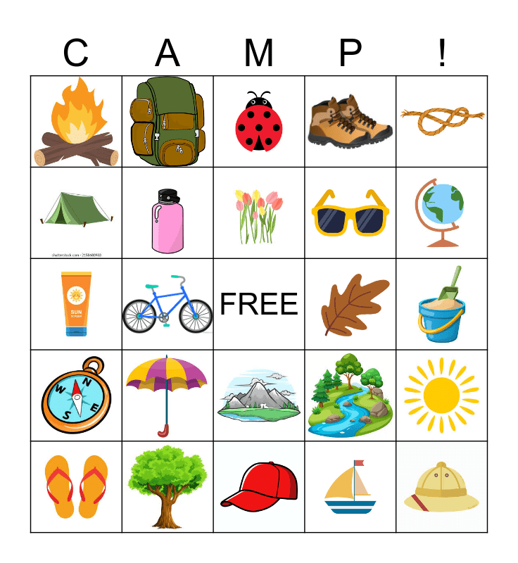 ADVENTURE CAMP BINGO Card