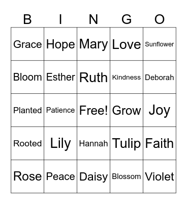 Flower Bingo Card Bingo Card