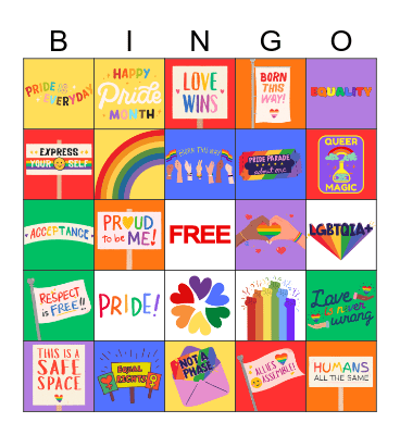 PRIDE BINGO Card