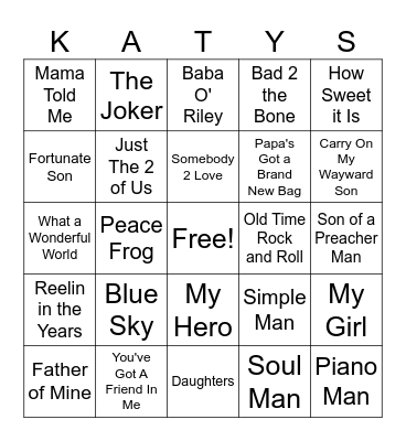 DAD VIBES! Bingo Card