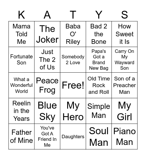 DAD VIBES! Bingo Card