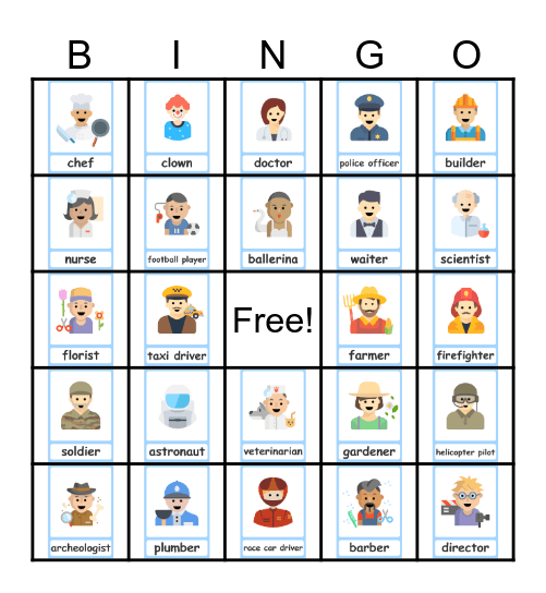 Jobs Bingo Card