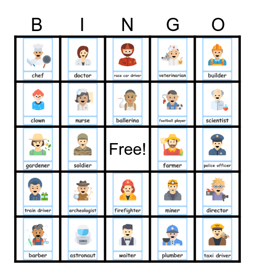 Jobs Bingo Card