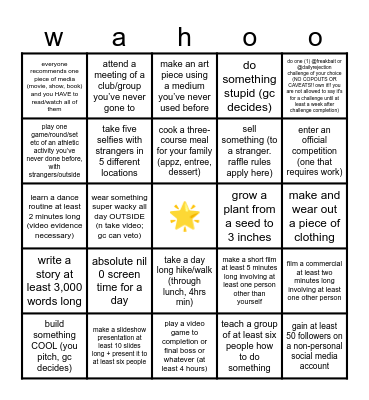 summer bingo '25 !! Bingo Card