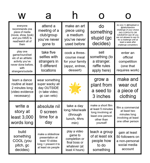 summer bingo '25 !! Bingo Card