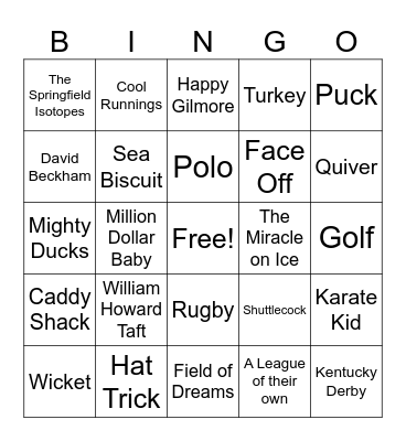 TRingo! #16 ALL things SPORTS! Bingo Card
