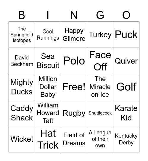TRingo! #16 ALL things SPORTS! Bingo Card