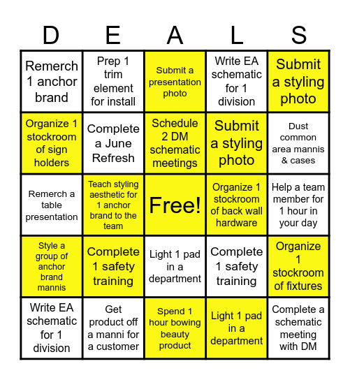 Anniversary Prep Bingo Card