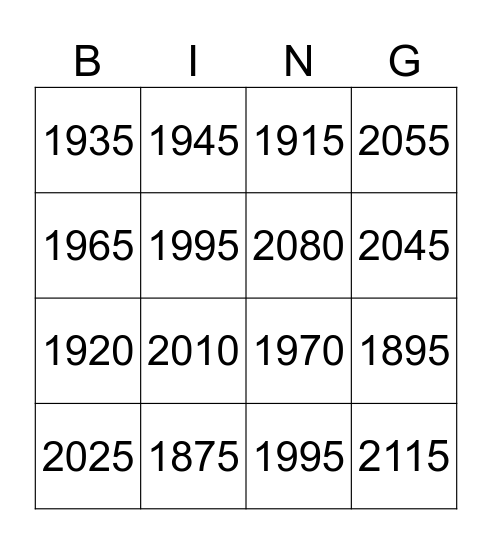 Brian 16 Comparison Bingo Card