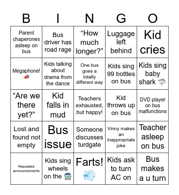 Outdoor Ed Day 3! Bingo Card