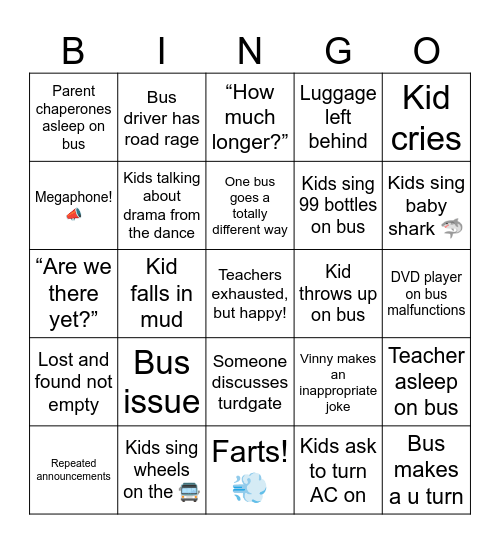 Outdoor Ed Day 3! Bingo Card