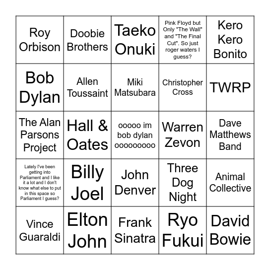 lyra bingo Card