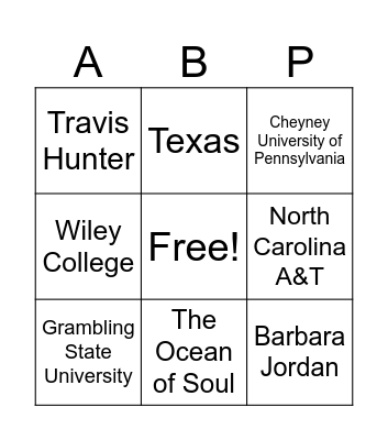 Juneteenth: Homecoming Bingo Card