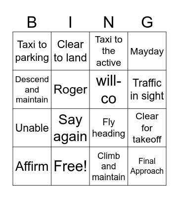 ATC Bingo Card
